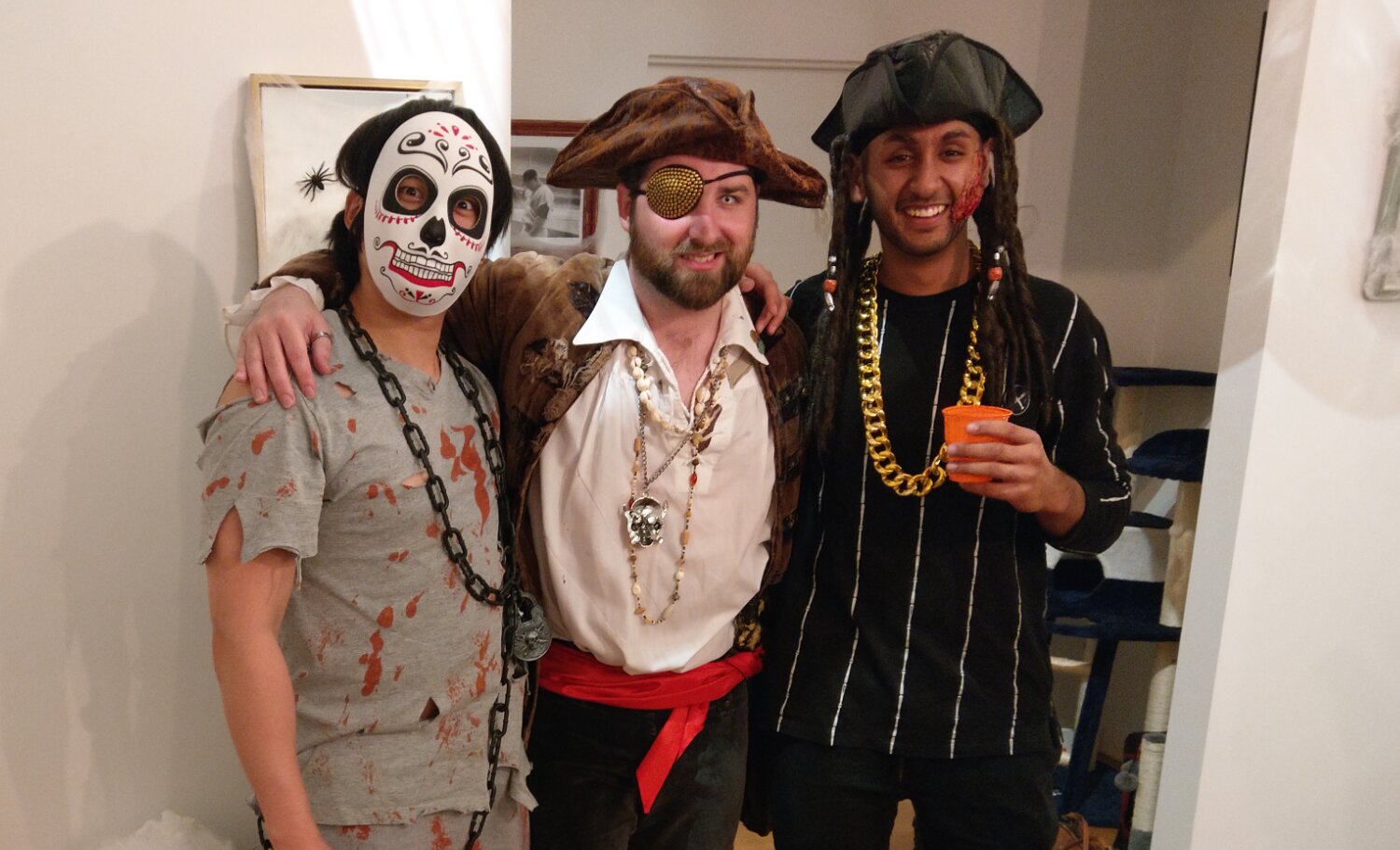 Dressed up at party
